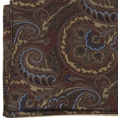 Scarf Siden Beige Mönstrad