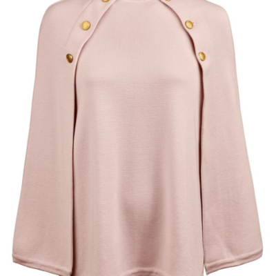 Poncho med guldknappar