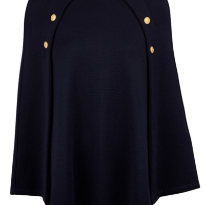 Poncho med guldknappar